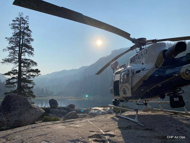 CHP Helicopter Rescues Hiker Near Bear Lake