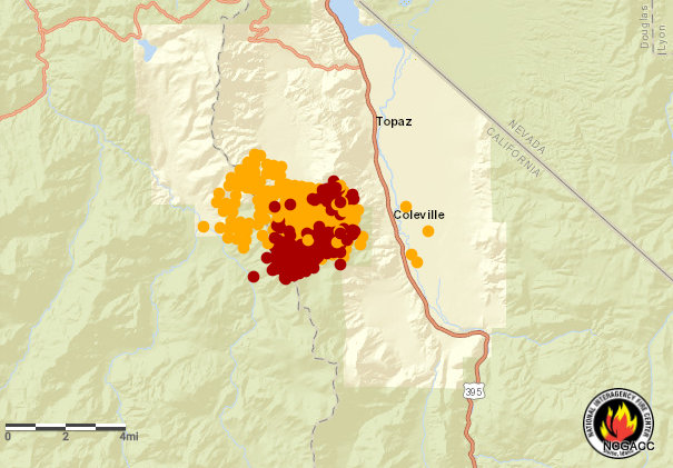 Slink Fire Above Coleville Swells to 4,760 Acres & 5% Containment