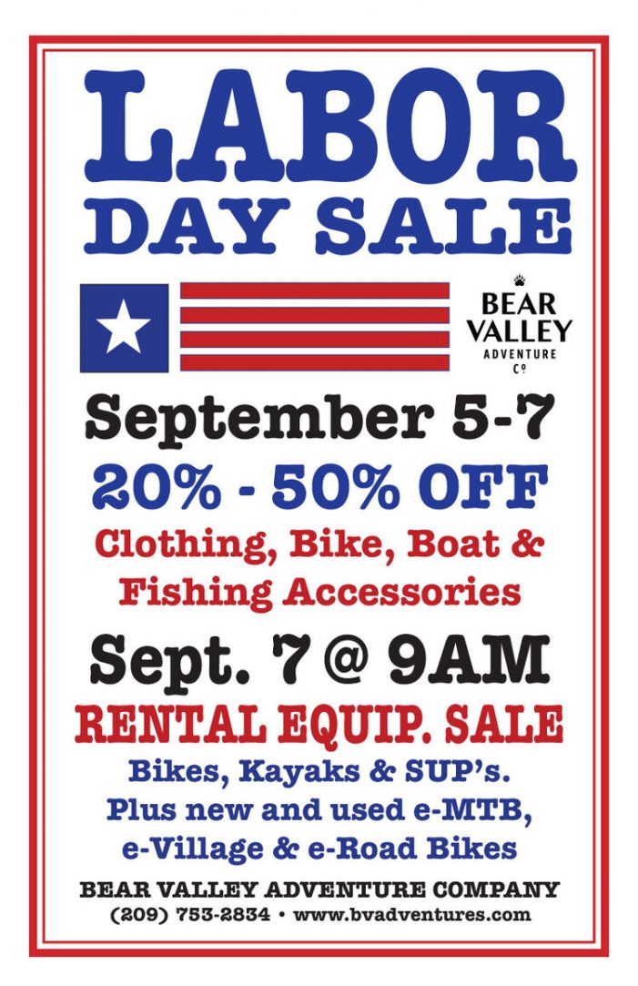 Don’t Miss the Big Bear Valley Adventure Company’s Annual Labor Day Sale!