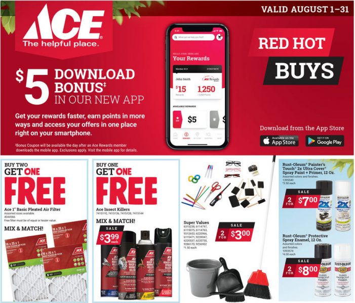Your Arnold Ace Home Center’s Red Hot Buys!  Shop In Store or Online for Pickup or Delivery
