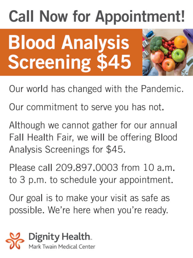 Popular $45 Blood Tests Available by Appointment at Mark Twain Medical Center!