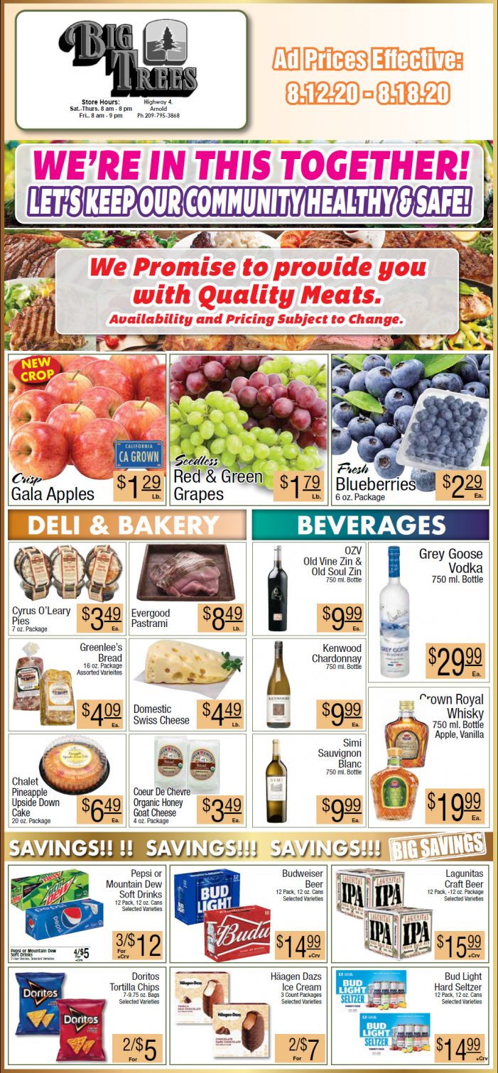 Big Trees Market Weekly Ad & Grocery Specials Through August 18th