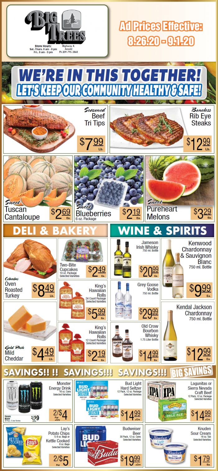 Big Trees Market Weekly Ad & Grocery Specials Through September 1st!