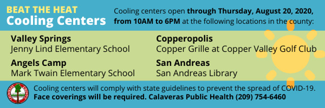 Calaveras County Continues Cooling Centers Through Thursday