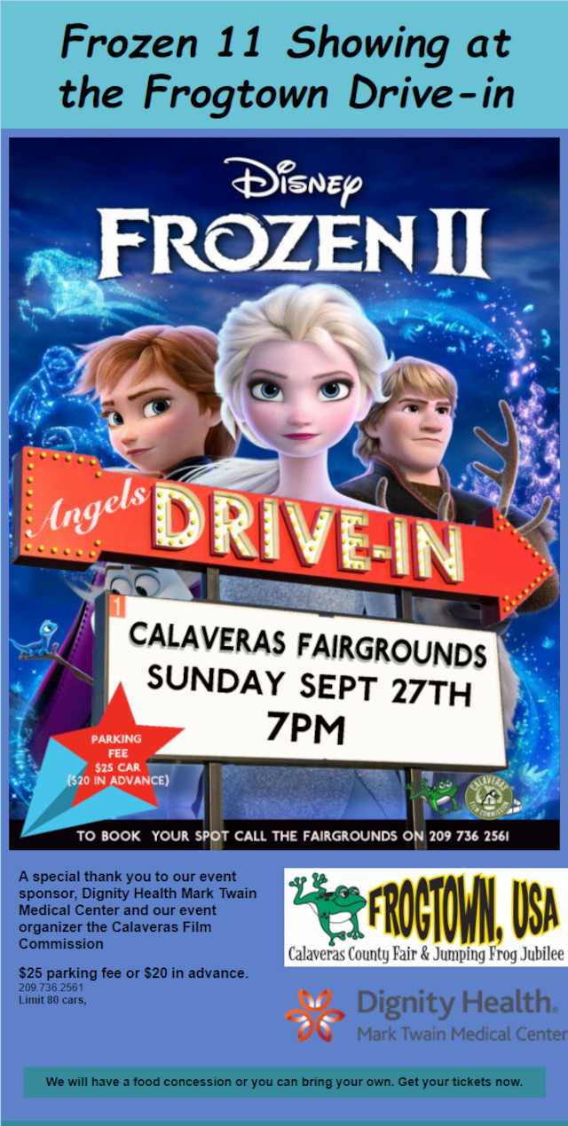 Frozen 11 at Frogtown Drive-in Sunday September 27