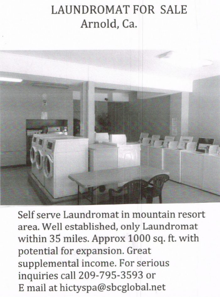 Laundromat for Sale in Arnold CA