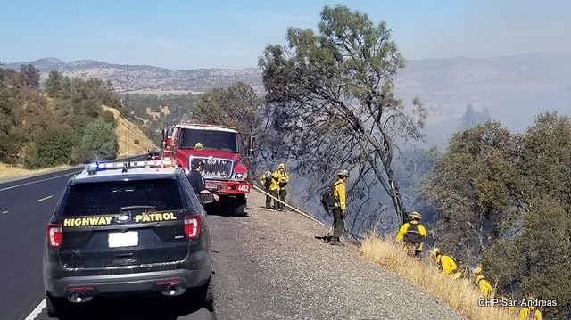 CHP Assists Firefighters with Traffic on Vegetation Fire