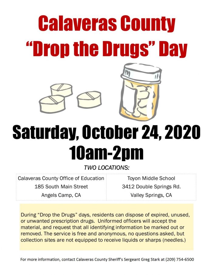 Calaveras “Drop The Drugs” Day is October 24th