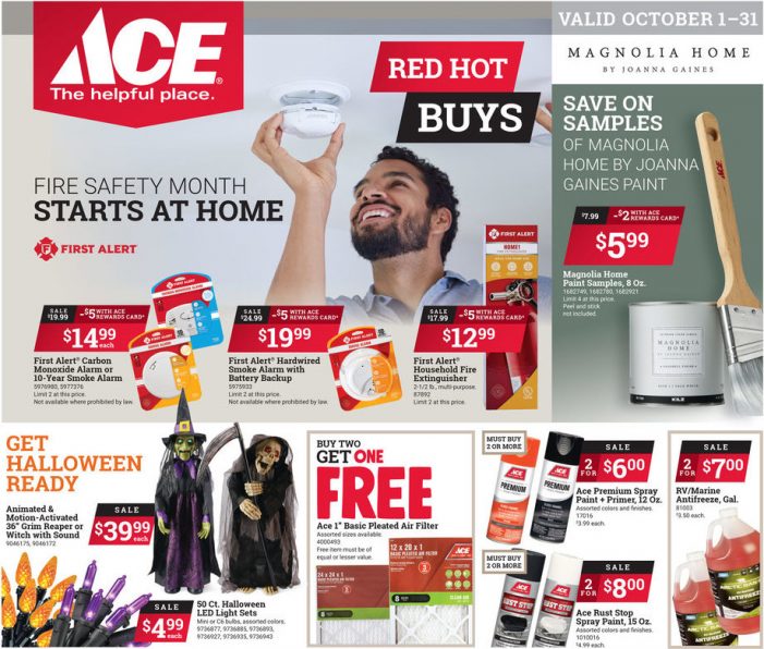 Final Day for October Red Hot Buys at Sender’s Ace Hardware Stores in Mountain Ranch & Valley Springs