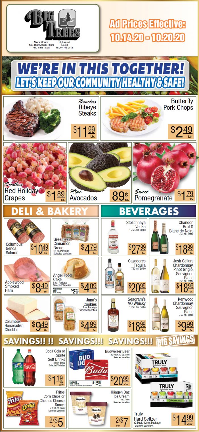 Big Trees Market Weekly Ad & Grocery Specials Through October 20th
