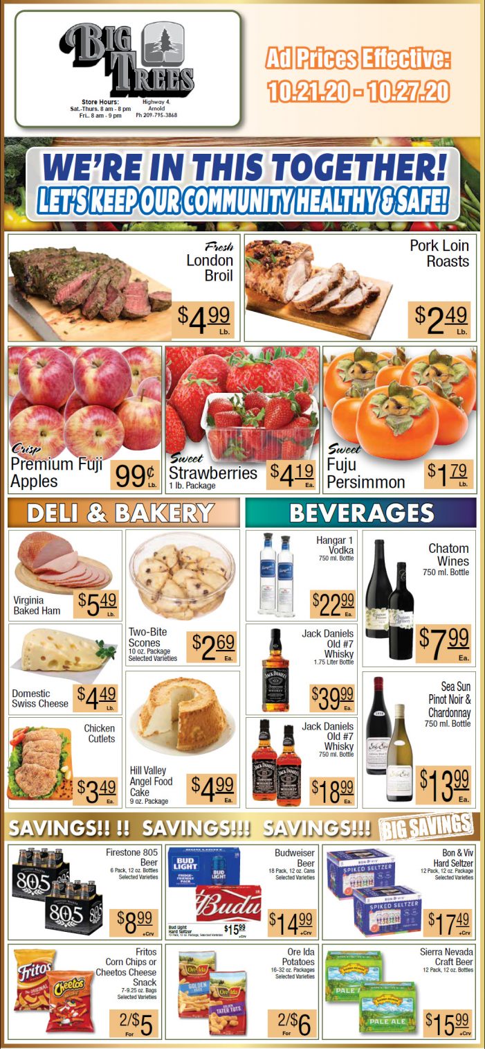 Big Trees Market Weekly Ad & Grocery Specials Through October 27th