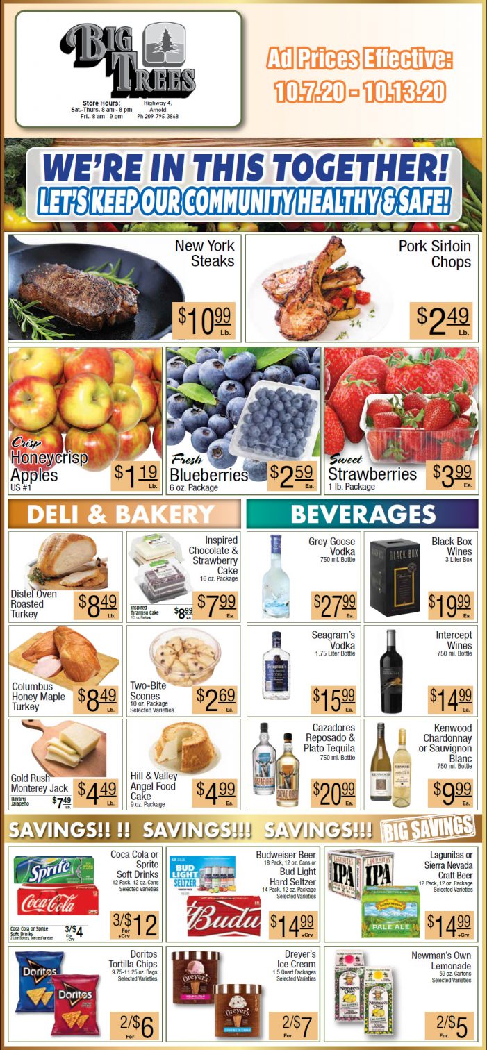 Big Trees Market Weekly Ad & Grocery Specials Through October 13th