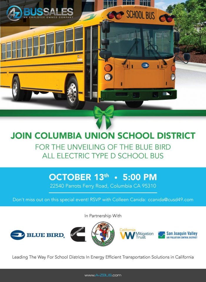 Event Being Held this Evening as Columbia School District Celebrates Electric School Buses Joining Fleet