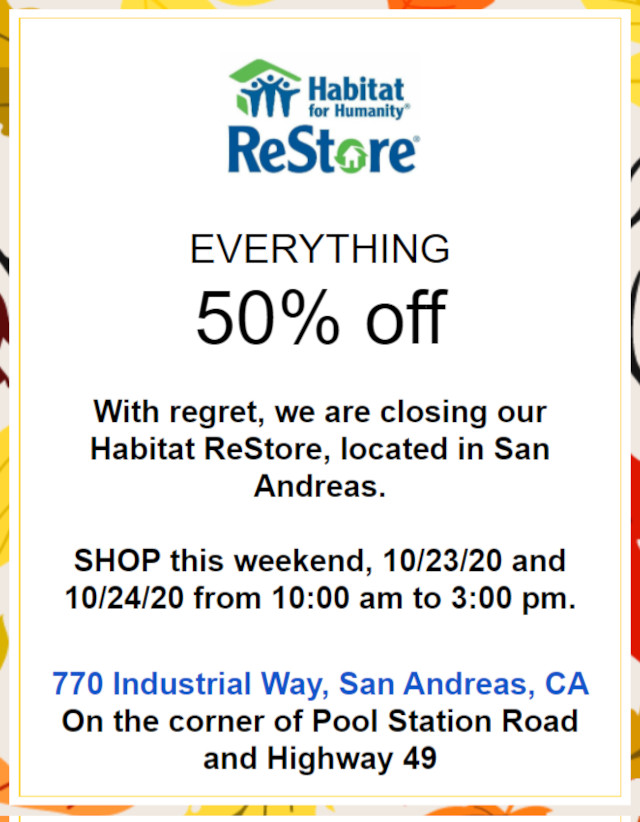 ReStore Closing Sale!  Great Bargains this Weekend!