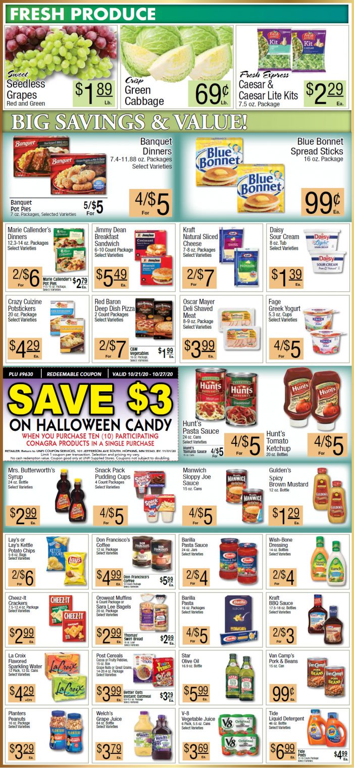 Sender’s Market’s Weekly Ad & Grocery Specials Through October 27th