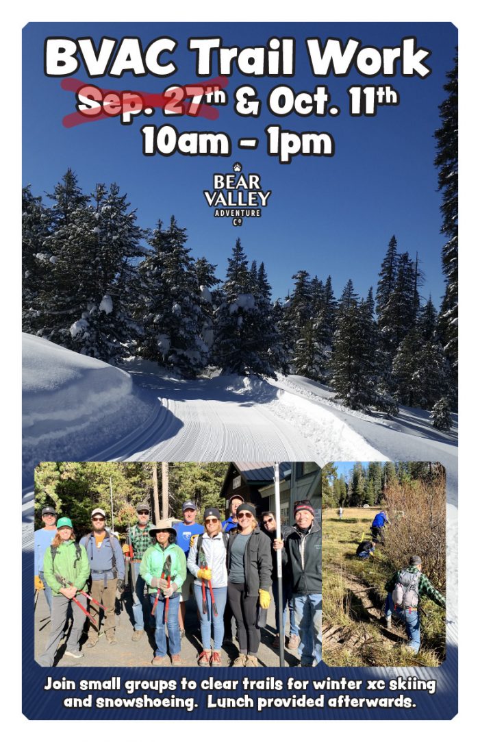 Bear Valley Cross Country Trail Work Day Today – Oct. 11