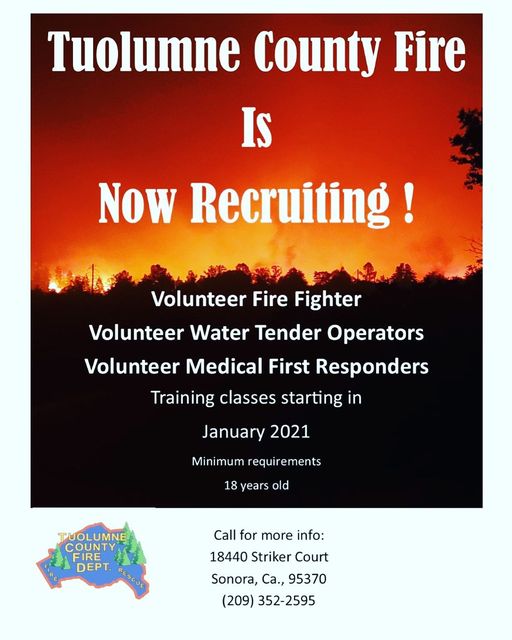 Tuolumne County Fire is Now Recruiting