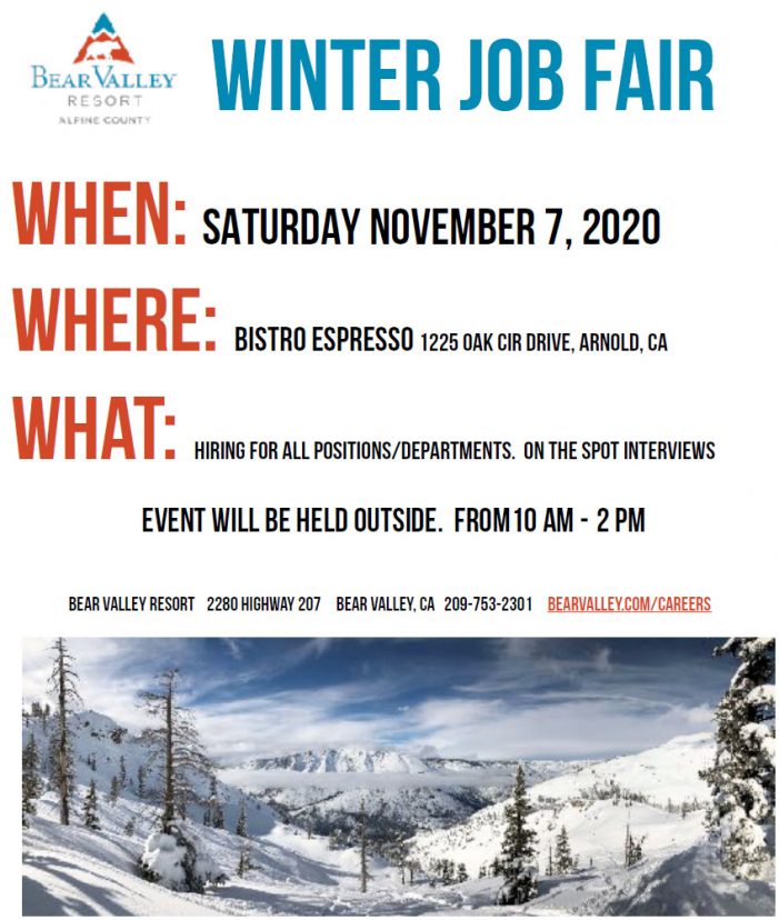Skyline Bear Valley Winter Job Fair is November 7th!