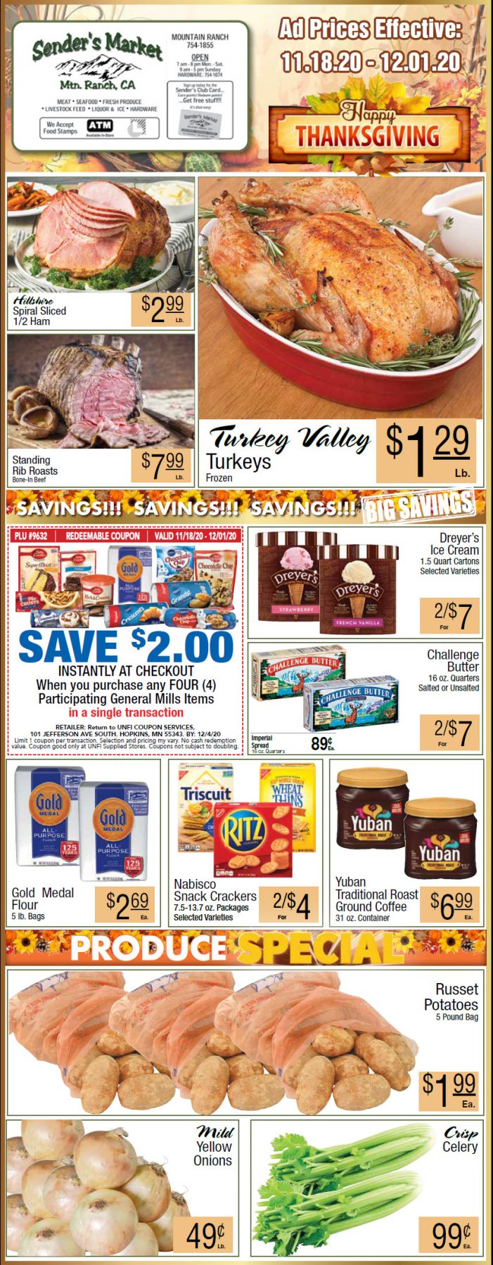 Sender’s Market’s Thanksgiving Ad & Grocery  Specials Through December 1st