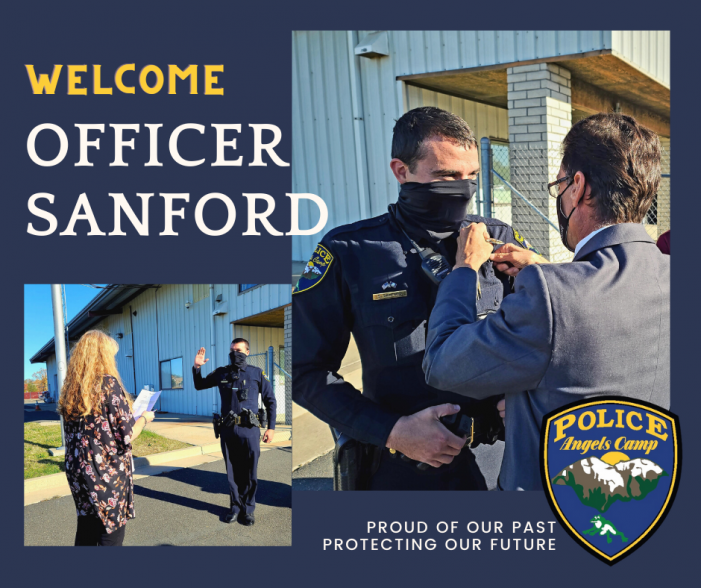 Angels Camp Welcomes Officer Sanford to Police Force