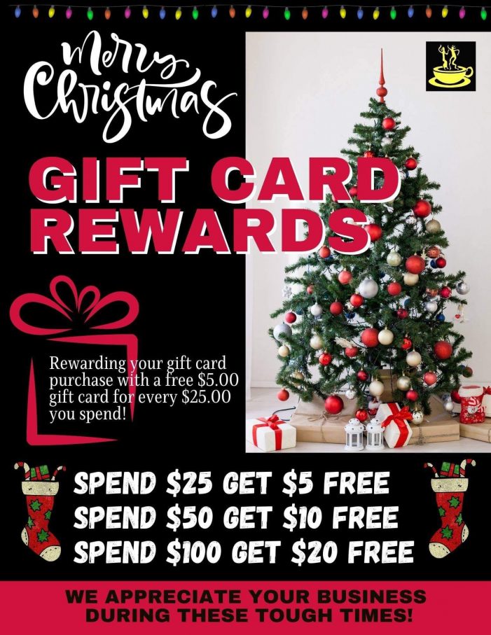 Christmas Gift Card Rewards from Bistro!