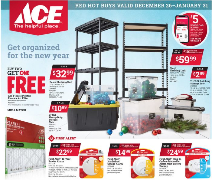 Sender’s Market’s Ace Hardware January Red Hot Buys!  Shop Local & Save!