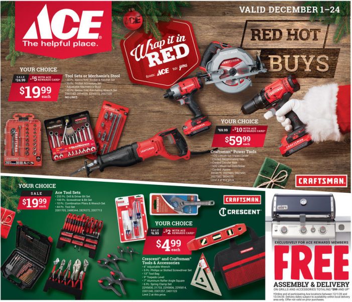 December Red Hot Buys at Sender’s Ace Hardware Stores in Mountain Ranch & Valley Springs