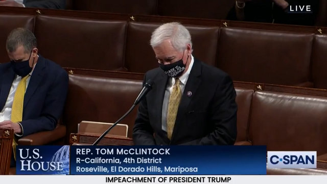Congressman McClintock from House floor in Opposition to Impeachment