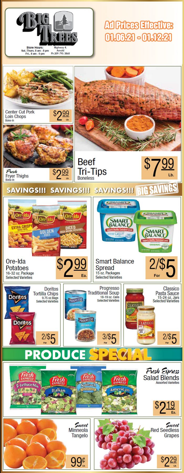 Big Trees Market Weekly Ad & Grocery Specials Through January 12th