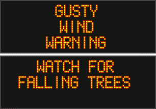 High Wind Travel Warnings on Local Roads