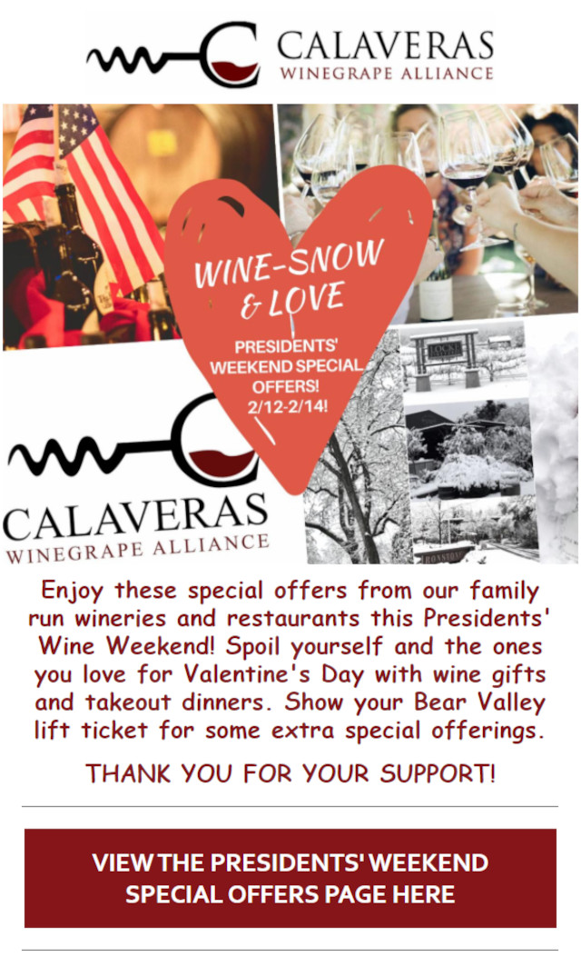 Wine, Snow, Love this 3-day Presidents Wine Weekend