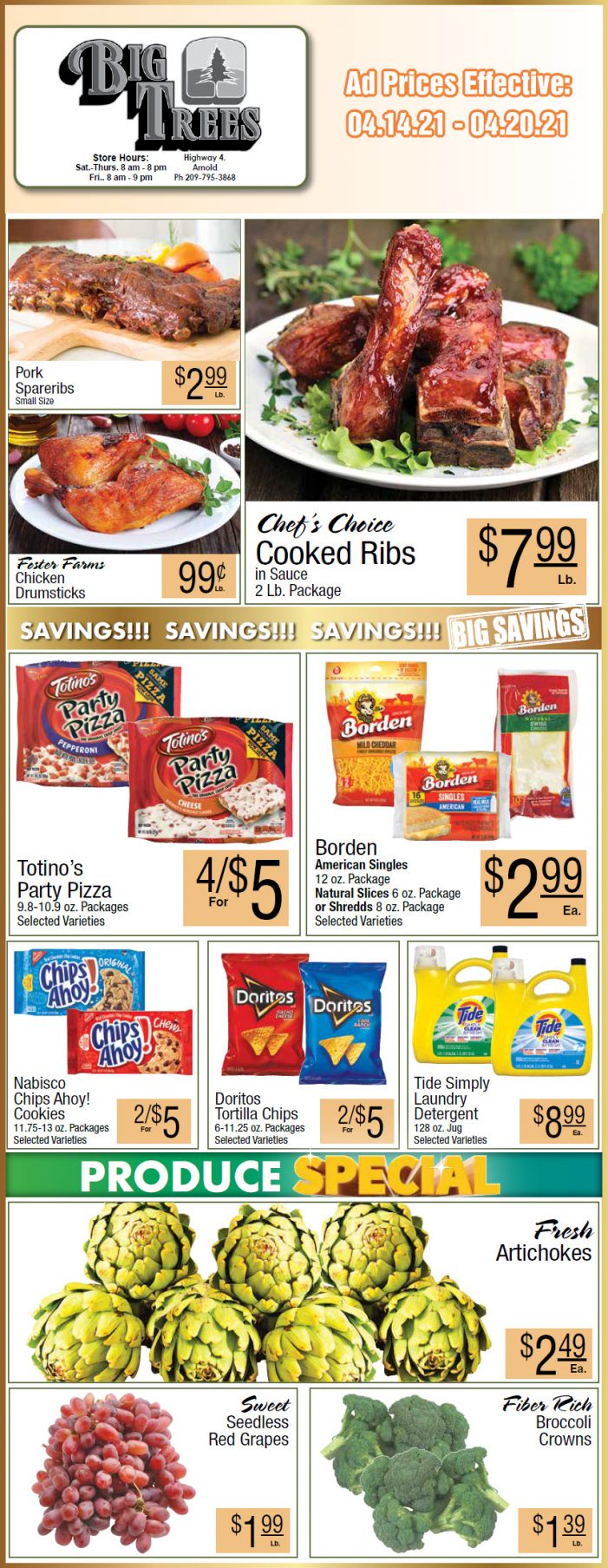 Big Trees Market Weekly Ad & Grocery Specials Through April 20th!  Shop Local & Save!!