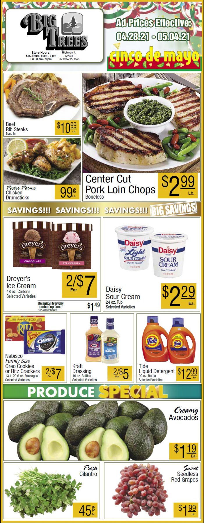 Big Trees Market Weekly Ad & Grocery Specials Through May4th!  Shop Local & Save!!