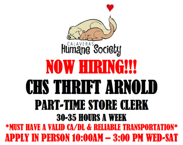 CHS Thrift in Arnold is Hiring!
