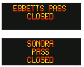 State Route 108/Sonora Pass and State Route 4/Ebbetts Pass Temporarily Closed Due to Approaching Storm
