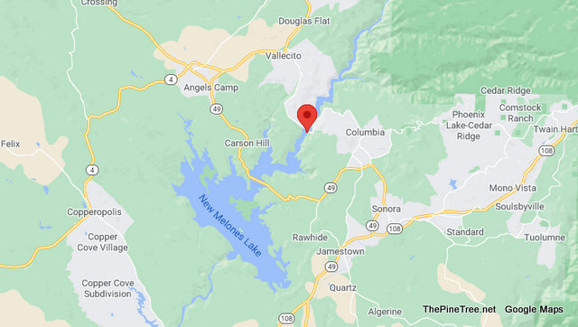 Traffic Update….Possible Injury Vehicle vs Guardrail Collision Near Parrotts Ferry / New Melones