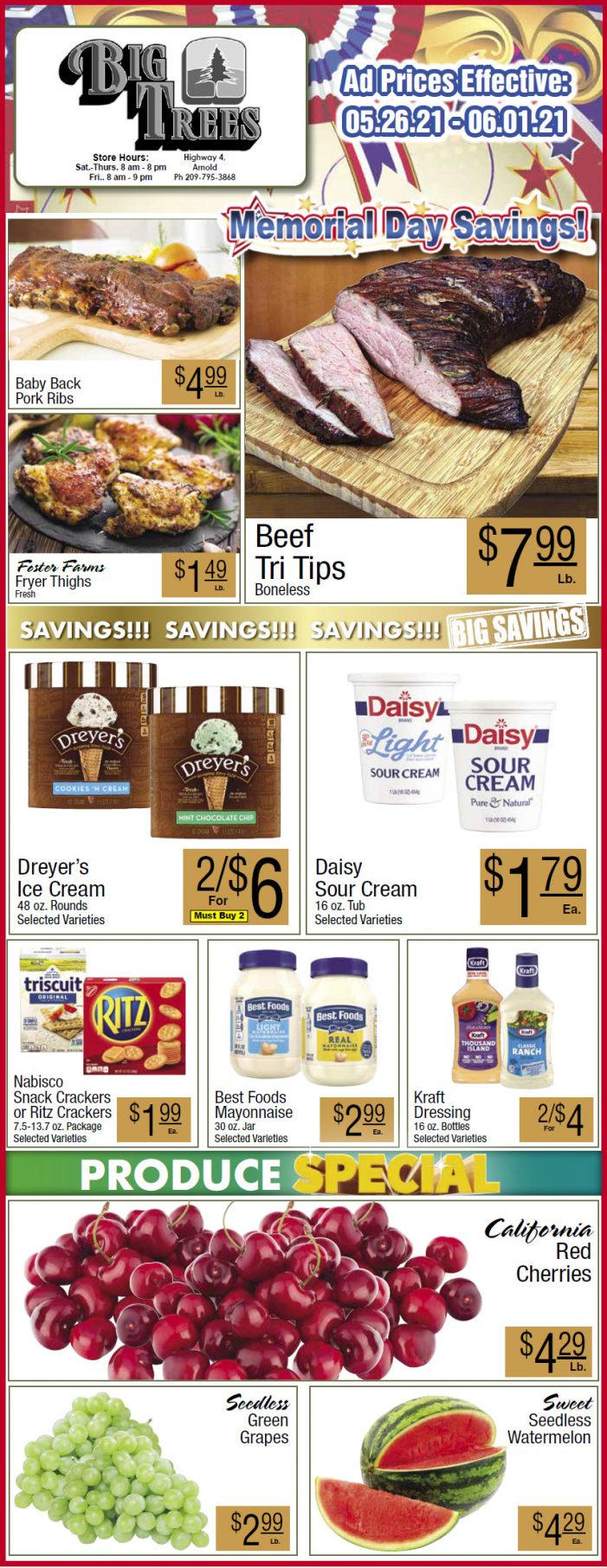 Big Trees Market Weekly Ad & Grocery Specials May 26th Through June 1st!  Shop Local & Save!!