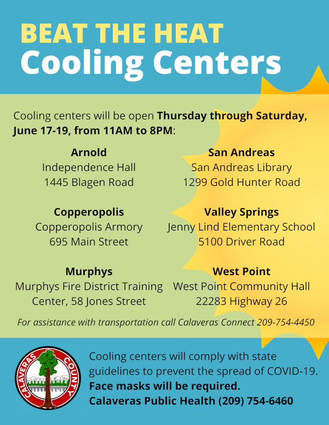 Opening of Cooling Centers in Calaveras County