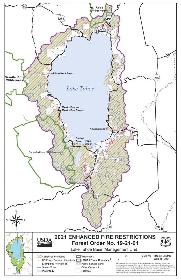 If You Are Traveling…Enhanced Fire Restrictions Begin June 15 at Lake Tahoe
