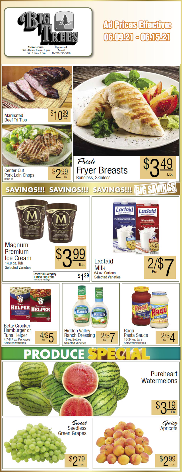 Big Trees Market Weekly Ad & Grocery Specials Through June 15th! Shop Local & Save!!
