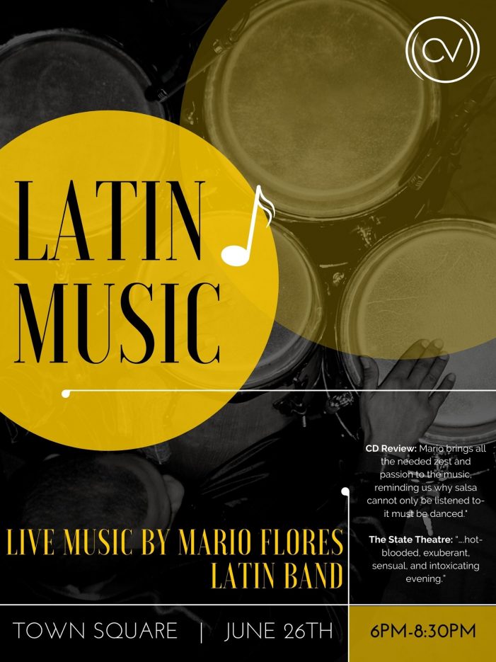 Mario Flores Latin Band at the Copper Town Square this Saturday!!