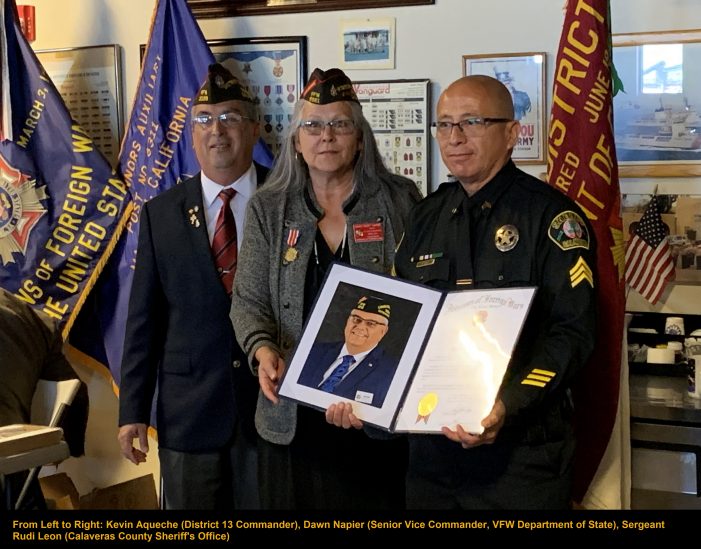 Calaveras Sheriff Sergeant Leon Receives State Veterans of Foreign Wars Award
