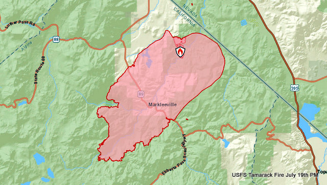 Tamarack Fire Grows to 39,045 Acres, 1,069 Personnel, Fire Edging Towards State Line