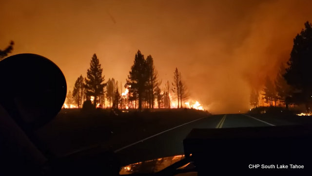 Tamarack Fire Update & Progression Towards Hwy 88 Corridor from CHP South Lake Tahoe