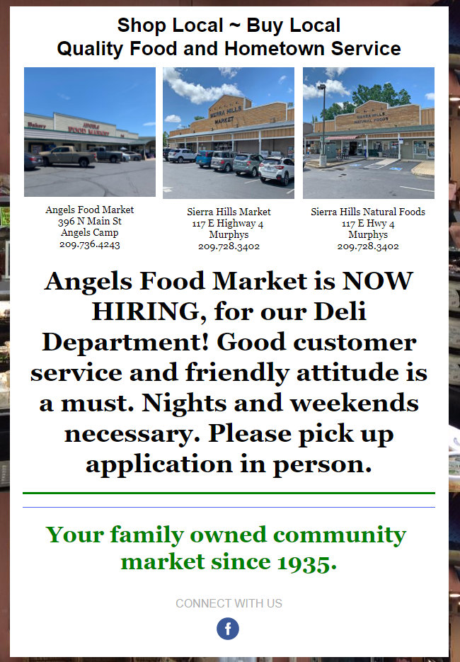 Angels Food Market is Now Hiring