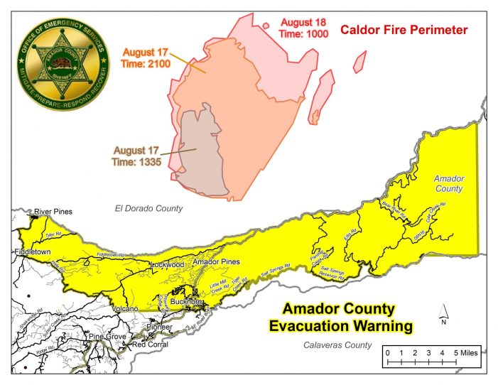 Caldor Fire Amador County Evacuation Warnings