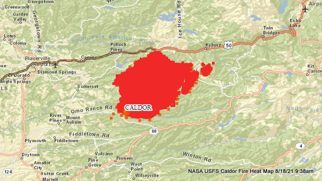 The Caldor Fire Morning Update, 53,772 Acres, 0% Contained & 242 Total Personnel