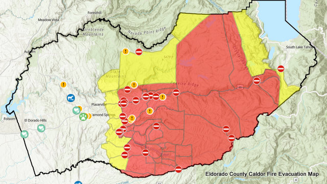 Update to Caldor Fire’s Eldorado County Evacuation Orders, Warnings, and Road Closures