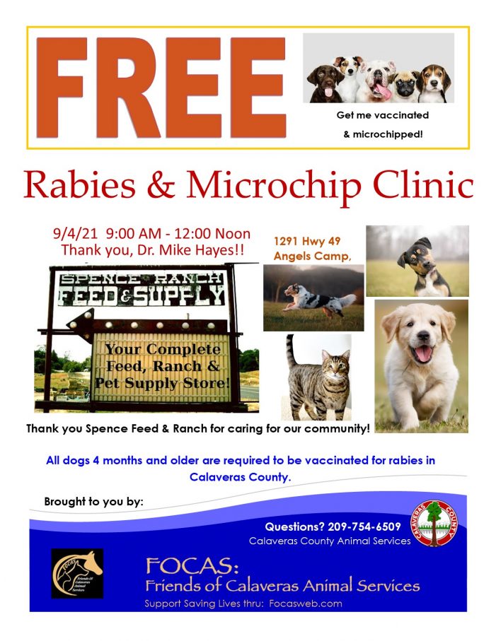 Don’t Miss the Next Rabies & Microchip Clinic on September 4th at Spence Ranch!
