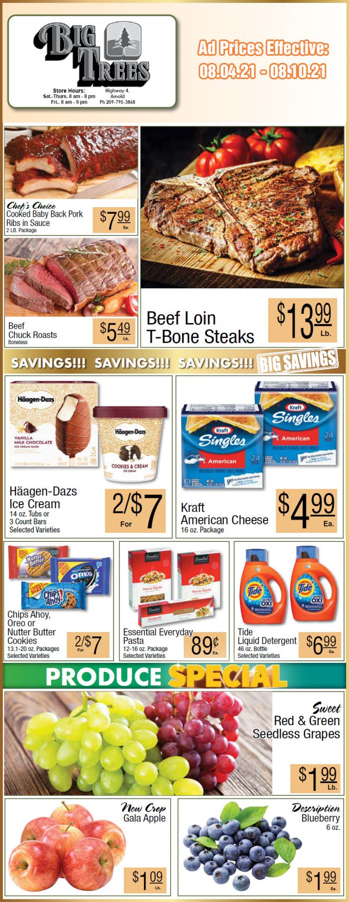 Big Trees Market Weekly Ad & Grocery Specials Through August 10th! Shop Local & Save!!